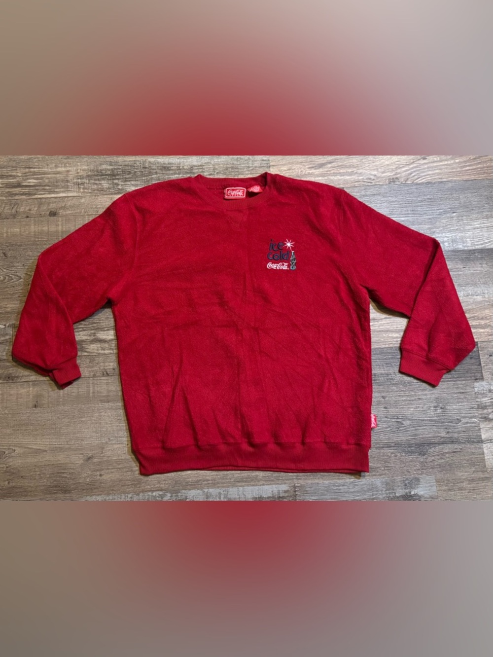 Coca Cola Red Crewneck Sweatshirt with 'Ice Cold' Embroidery size XL men’s  soda